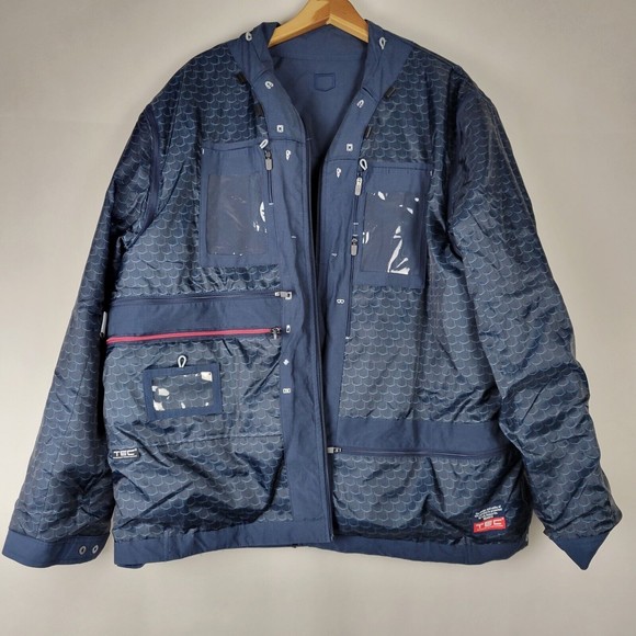 SCOTTeVEST Sterling Jacket Mens XL Navy Convertible Zip Off Sleeves Travel Cargo - Picture 13 of 16